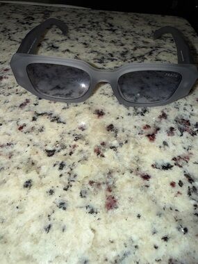 Prada Frosted Gray Sunglasses with Smoke Lenses